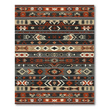 Multi-color and Patterns Bold Red Black Southwestern Geometric Rug