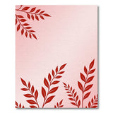 Blush Pink Red Leaf Silhouette Area Rug