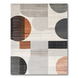 Modern Geometric Abstract Area Rug in Grey Rust