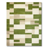 Geometric Modern Green Green Geometric Block Modern Area Rug