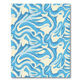 Swirling Blue Waves Abstract Area Rug