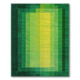 Vibrant Layered Green Geometric Area Rug