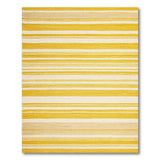 Yellow and Beige Striped Woven Area Rug