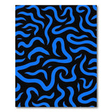 Vibrant Blue Squiggle Abstract Area Rug