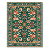 Traditional Persian Lush Green Persian Floral Area Rug