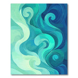Blue Teal Swirl Washable Area Rug