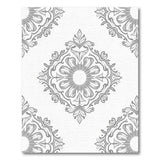 Elegant Grey Damask Floral Floral Vintage Area Rug