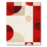 Geometric Modern Abstract Bold Red Geometric Abstract Area Rug