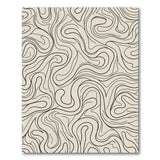 Beige and Neutral Abstract Area Wavy Abstract Beige Area Rug