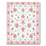 Pink Floral Vintage Vintage Pink Rose Floral Area Rug