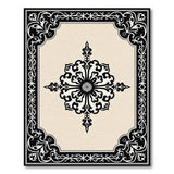 Ornate Traditional Persian Area Rug in Black Beige