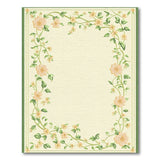 Floral Vine Border Cream Area Rug
