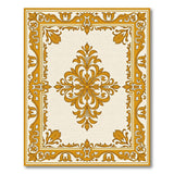 Gold and Silver Ornate Gold Medallion Persian Rug