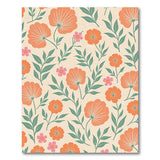 Vintage Orange Peony Floral Area Rug
