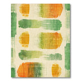 Abstract Orange Green Brush Stroke Area Rug