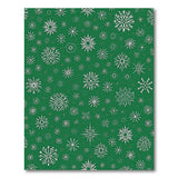 Geometric Modern Festive Green Snowflake Area Rug