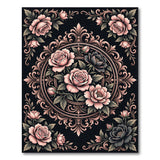 Pink Ornate Pink Rose Medallion Area Rug