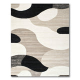 Abstract Black Shapes Area Rug