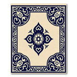 Ivory Field Navy Border Traditional Persian Area Rug