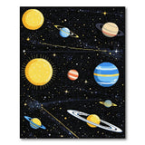 Multi-color and Patterns Pixel Art Solar System Area Rug