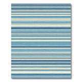Blue Teal Horizontal Stripe Area Rug