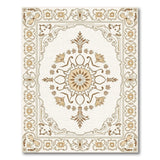 Beige and Neutral Ornate Gold Floral Persian Area Rug