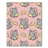 Cute Cartoon Mice Cheese Pink Area Rug