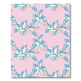 Pink Blue Floral Swirl Vintage Area Rug