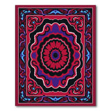 Vibrant Red Persian Mandala Area Rug