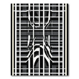 Geometric Modern Black White Geometric Abstract Area Rug