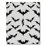 Black Bat Silhouette Pattern Area Rug
