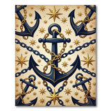 Navy Anchor Gold Star Coastal Area Rug