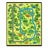 Dinosaur Road River Adventure Kids Play Rug