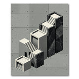 Isometric Concrete Staircase Geometric Rug