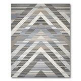 Modern Grey Chevron Geometric Area Rug
