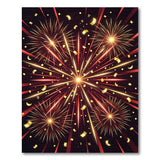 Red Gold Fireworks Burst Area Rug