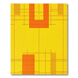 Vibrant Yellow Orange Geometric Grid Area Rug