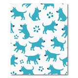 Playful Blue Cartoon Dogs Area Rug