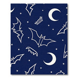Navy Bats Moons Stars Night Sky Area Rug