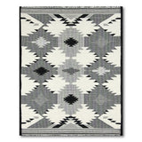 Geometric Southwestern Black White Area Rug
