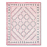 Blush Pink Grey Diamond Lattice Area Rug