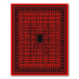 Red Spider Tribal Area Rug with Black Patterns