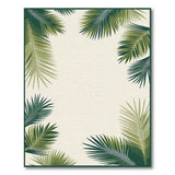 Coastal Palm Frond Beige Area Rug