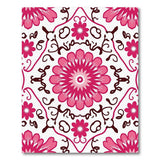 Pink Floral Swirl Vintage Area Rug