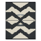 Southwestern Black White Geometric Southwestern Area Rug