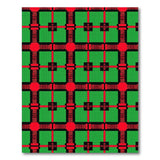Bold Green Red Tribal Grid Area Rug