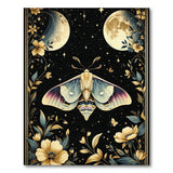 Moonlit Luna Moth Celestial Floral Rug