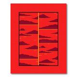 Red Pixelated Cloudscape Area Rug