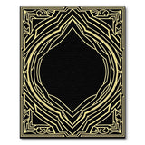 Ornate Gold Art Deco Border Area Rug