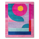 Bold Pink Geometric Circle Area Rug